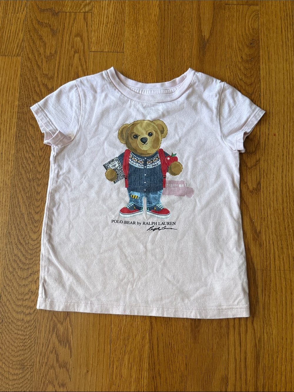 Polo Ralph Lauren Kids Polo Bear Short Sleeve Graphic T-Shirt Light Pink Sz 4/4T